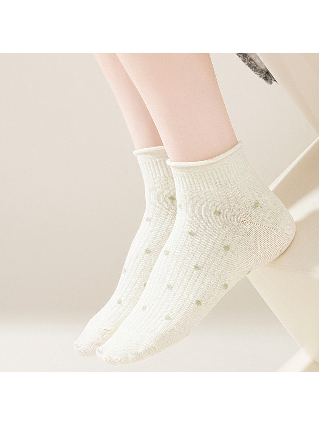 Rufia - Fresh Green Toned Print Ankle Socks