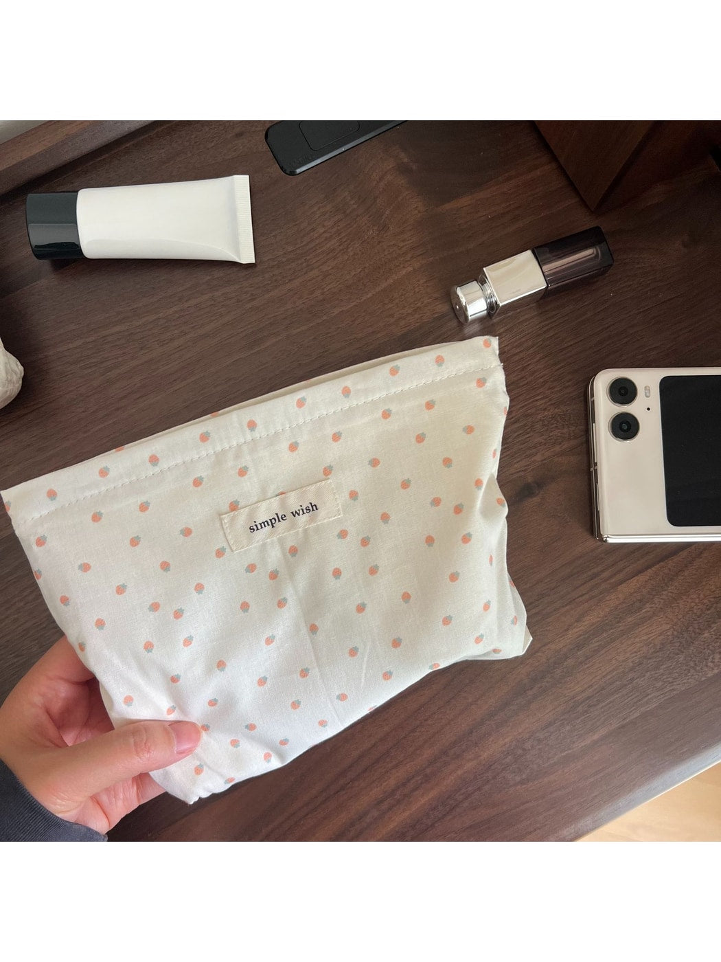 Cosbai - Printed Soft Rectangular Zip Pouch Bag