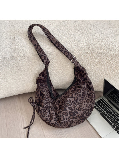 Cosbai - Soft Leopard Print Shoulder Bag