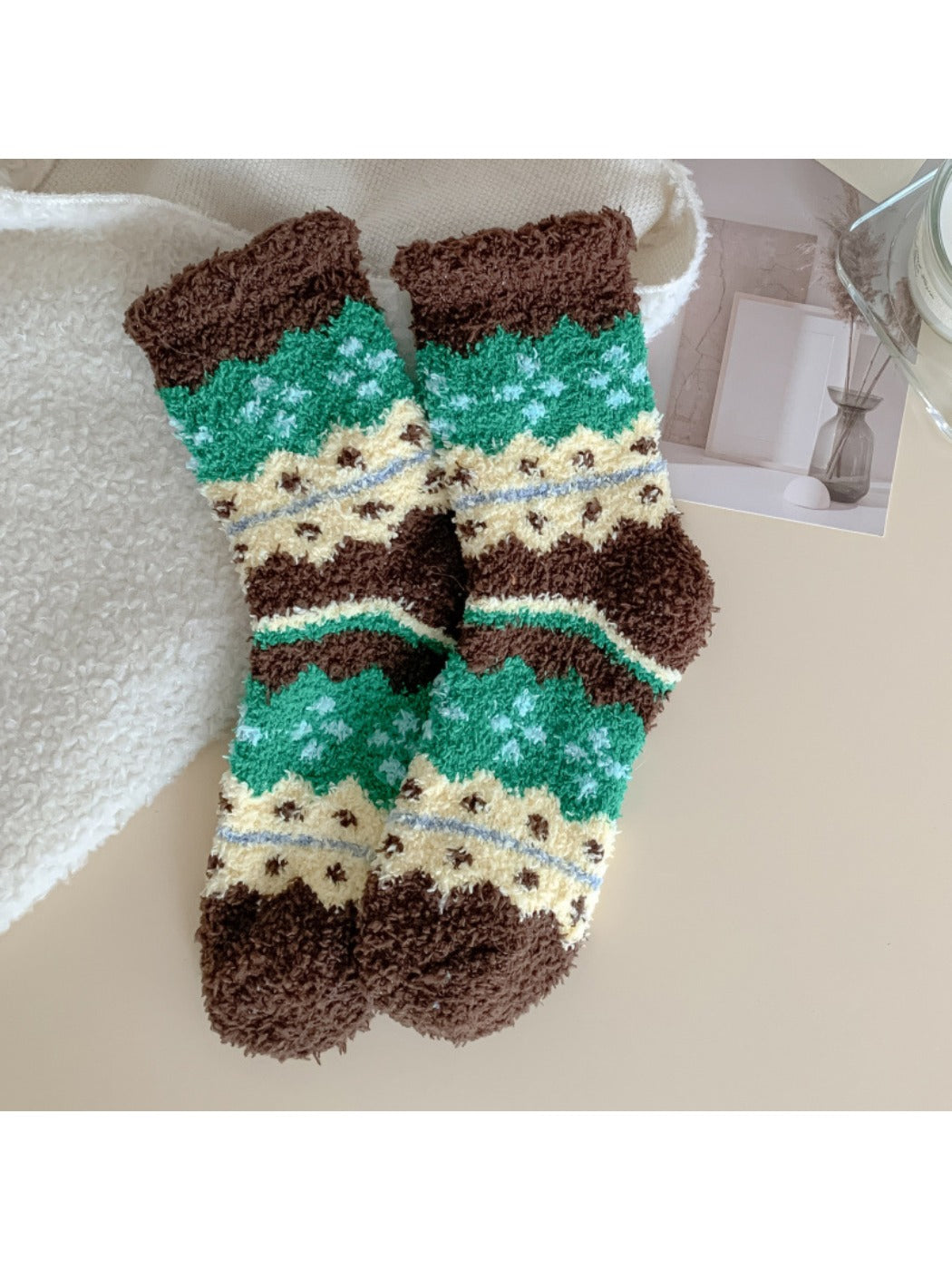 Rufia - Thick Coral Fleece Cozy Winter Socks