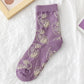 Rufia - Purple Embossed Women's Socks