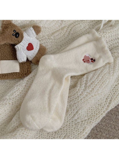 Rufia - Embroidered Goose Motif Casual Crew Socks