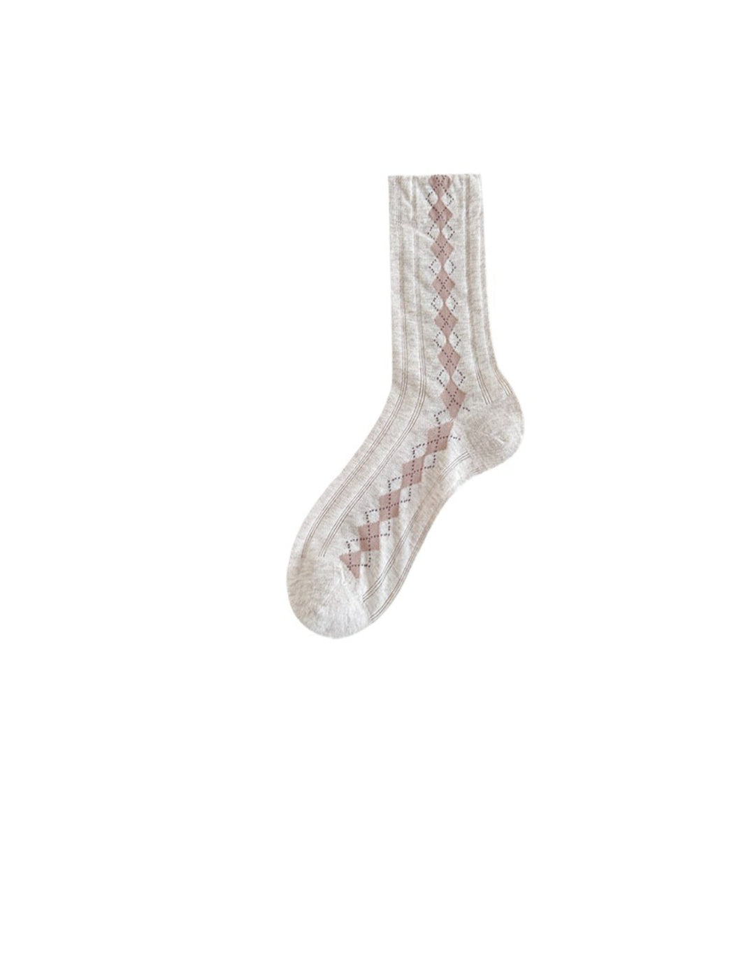 Rufia - Pastel Diamond Pattern Crew Socks product image 3