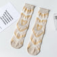 Rufia - Hollow Heart Pattern Mid-Calf Stockings