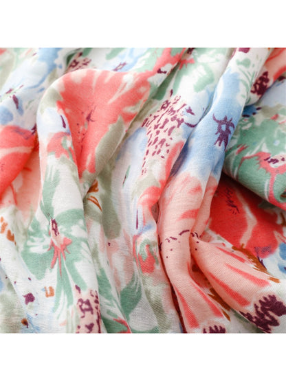 Scarvii - Soft Painterly Floral Pattern Scarf