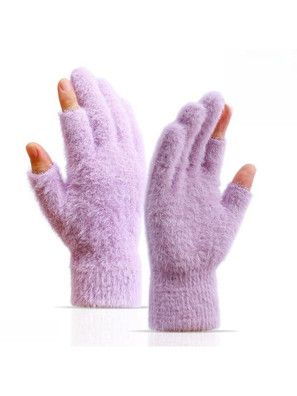 Gloving - Color Block Plush Finish Women's Winter Gloves