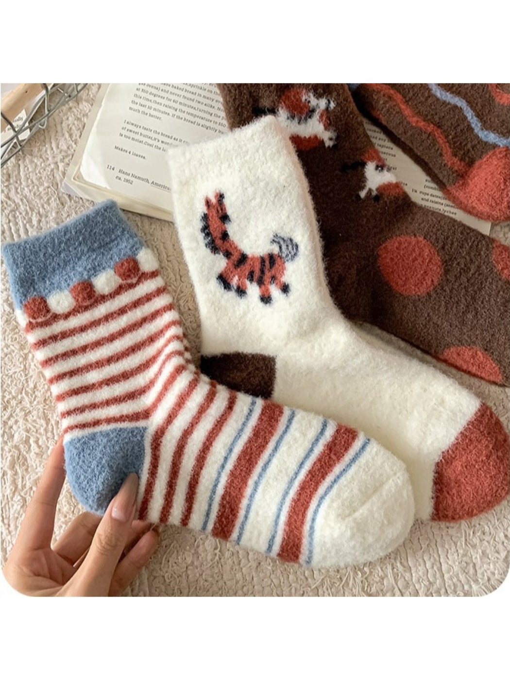 Rufia - Cozy Animal Pattern Crew Socks