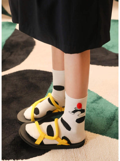 Rufia - Playful Cartoon Character Sports Ankle Socks