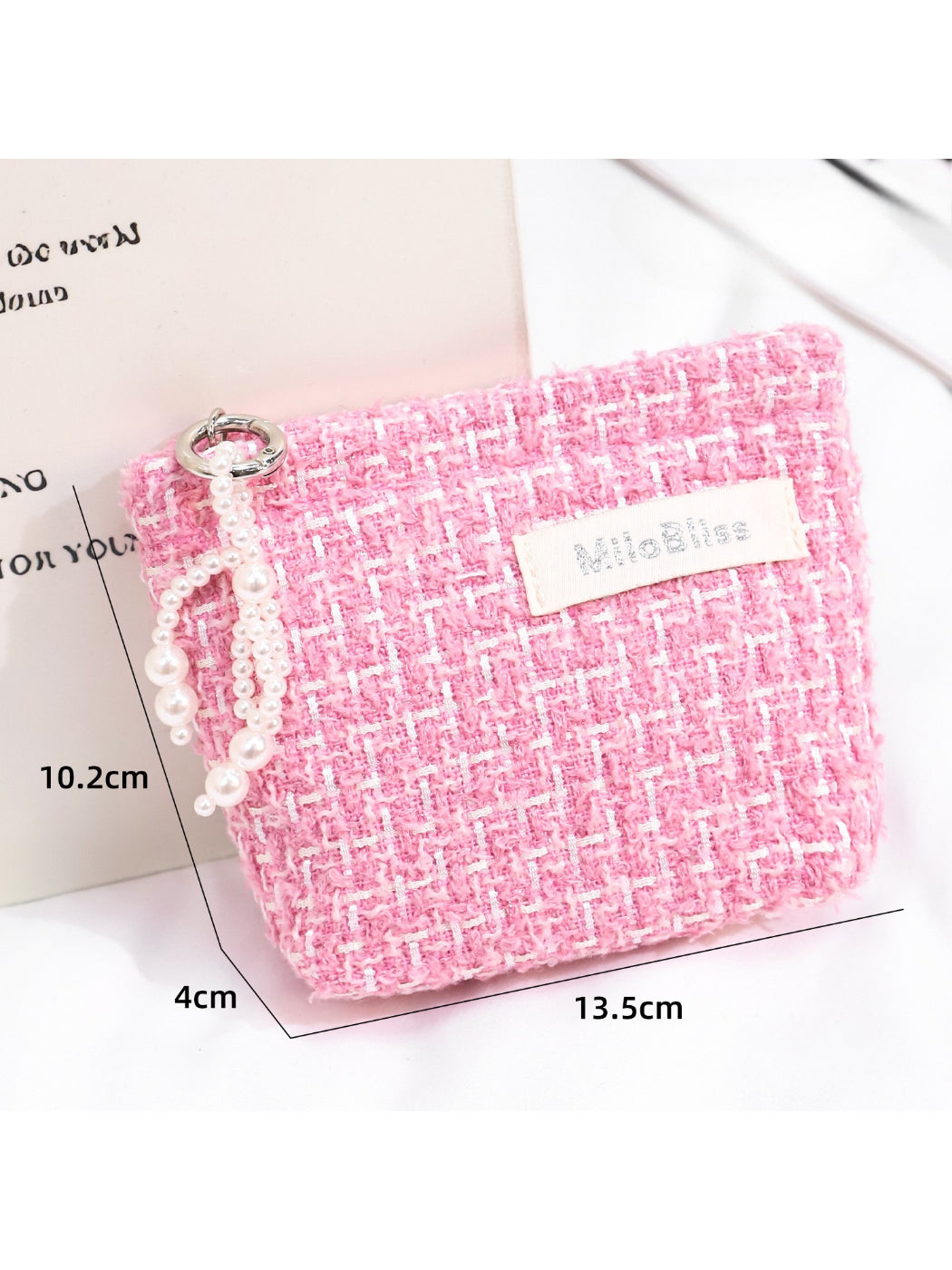 Cosbai - Soft Tweed Mini Cosmetic Bag Pouch detail view 9
