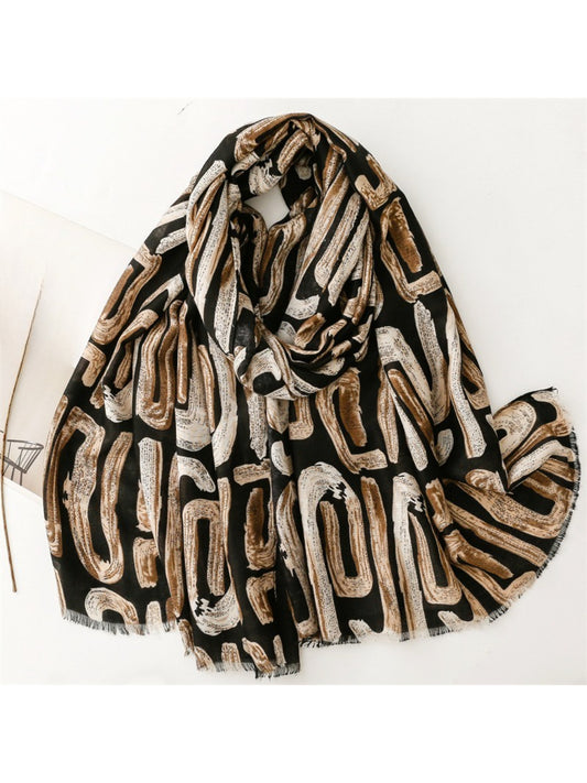 Scarvii - Abstract Brushstroke Pattern Scarf