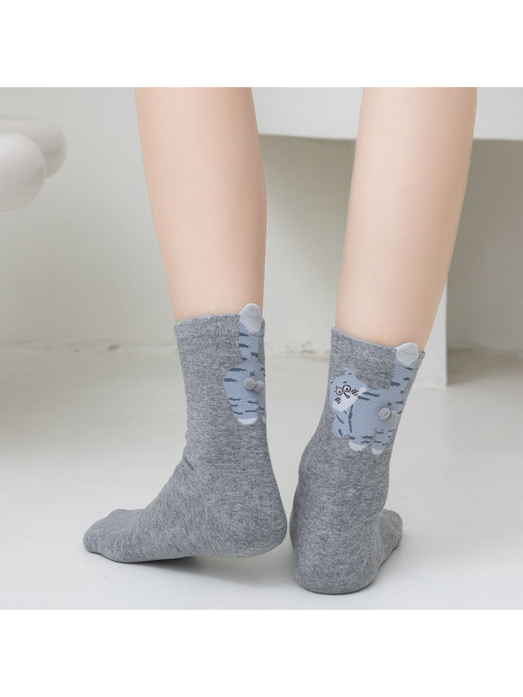 Rufia - Whimsical Cat Motif Crew Socks product image 2