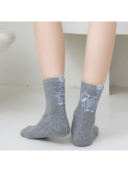 Rufia - Whimsical Cat Motif Crew Socks product image 2