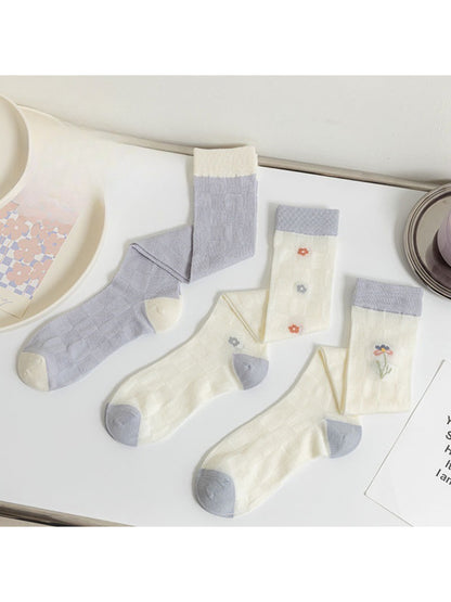 Rufia - Checkered Knit Knee-High Socks product image 1