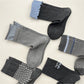 Rufia - Grey Classic Pattern Turn-Cuff Mid-Crew Socks