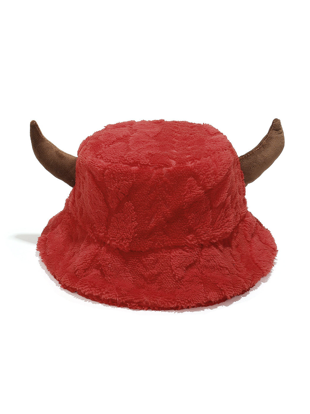 Haila Cow Print Fuzzy Bucket Hat with Horns
