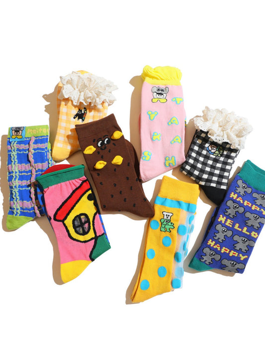 Rufia - Artist Illustration Colorful Crew Socks