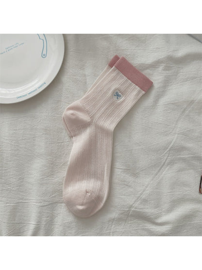 Rufia - Sweet Heart Patch Crew Socks