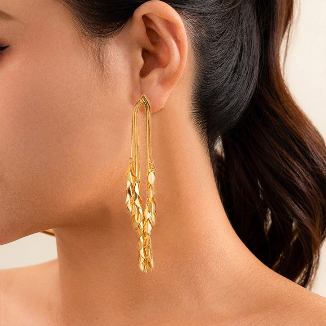 Earwish - Golden Wheat Earrings – Shiny & Chic