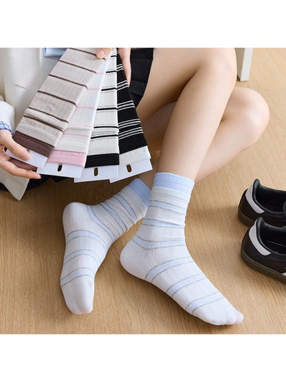 Rufia - Clean Line Sheer Stripe Crew Socks product image 1