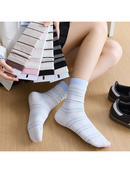 Rufia - Clean Line Sheer Stripe Crew Socks product image 1
