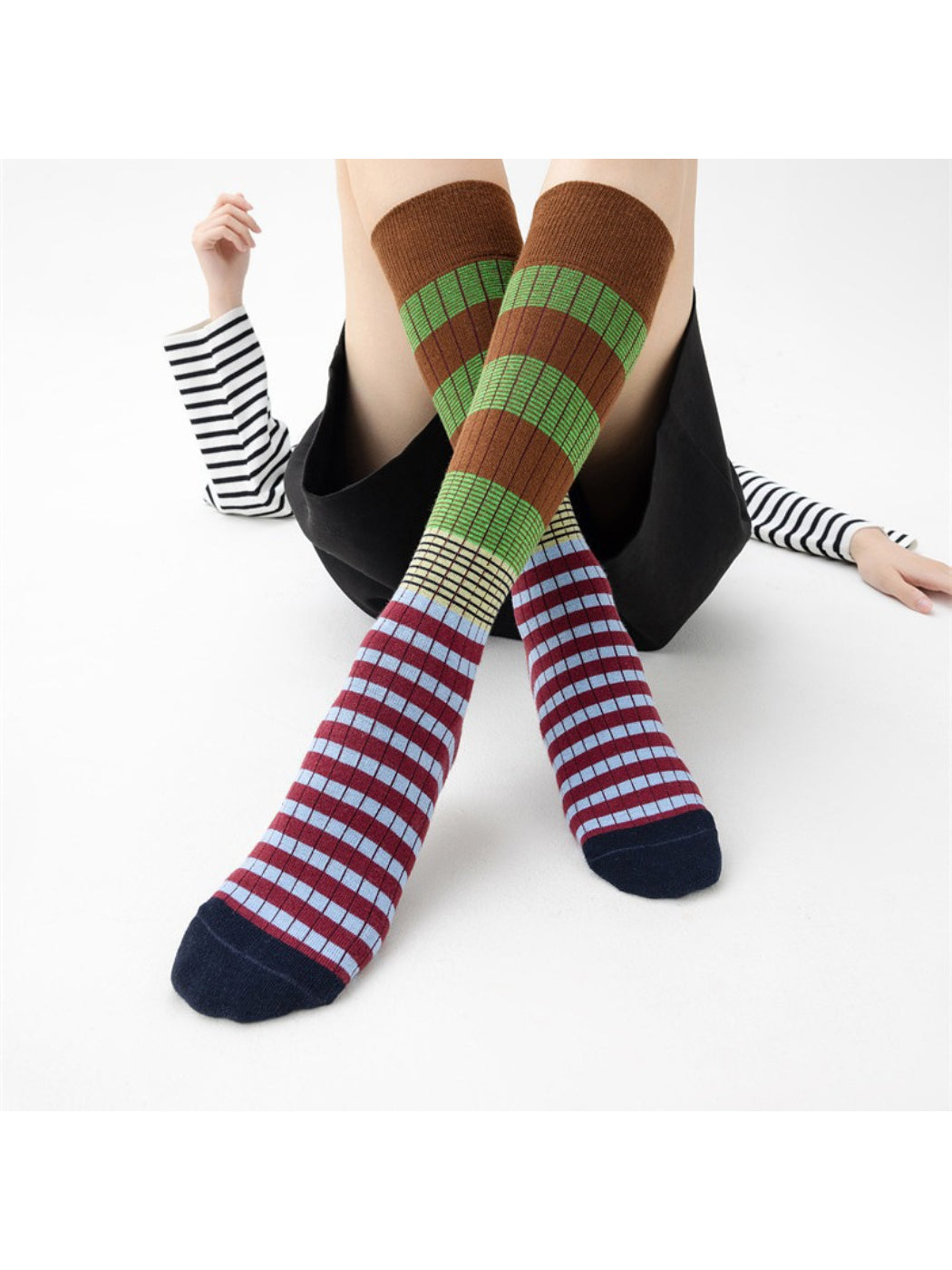 Rufia - Bold Colorblock Striped Mid-Calf Socks product image 2
