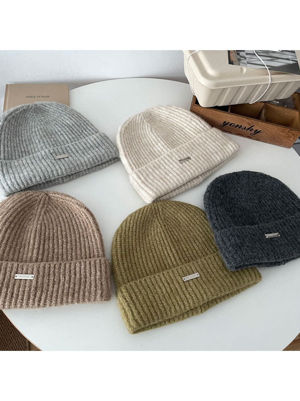 Haila - Clean Ribbed Round Crown Winter Beanie