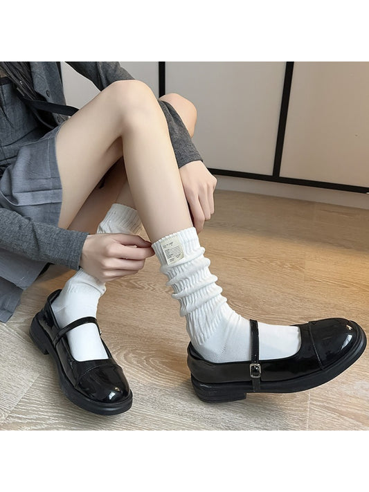 Rufia - Textured Soft Wave Knit Crew Socks