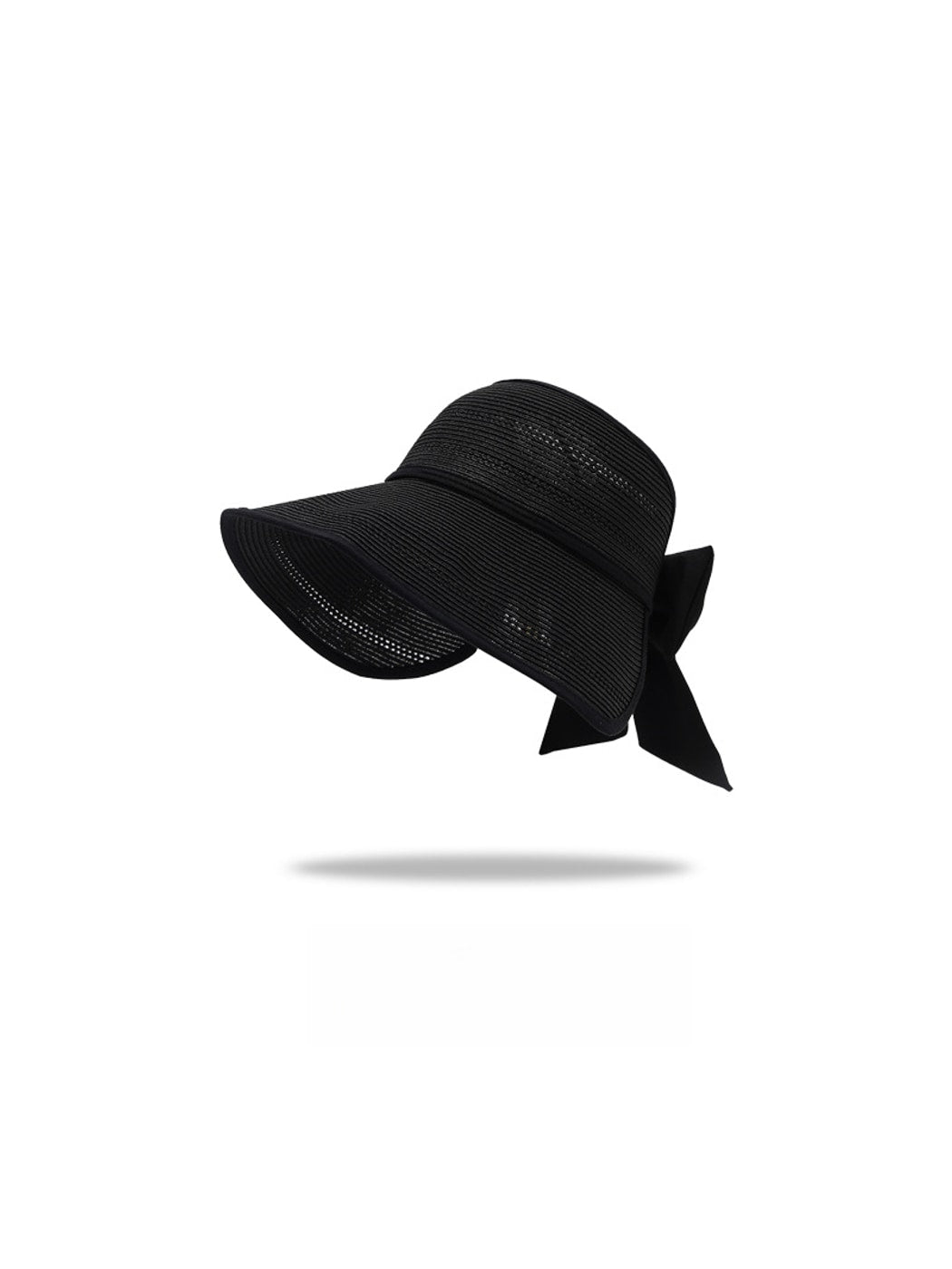 Haila - Open Top Bow Accent Wide Brim Visor Cap