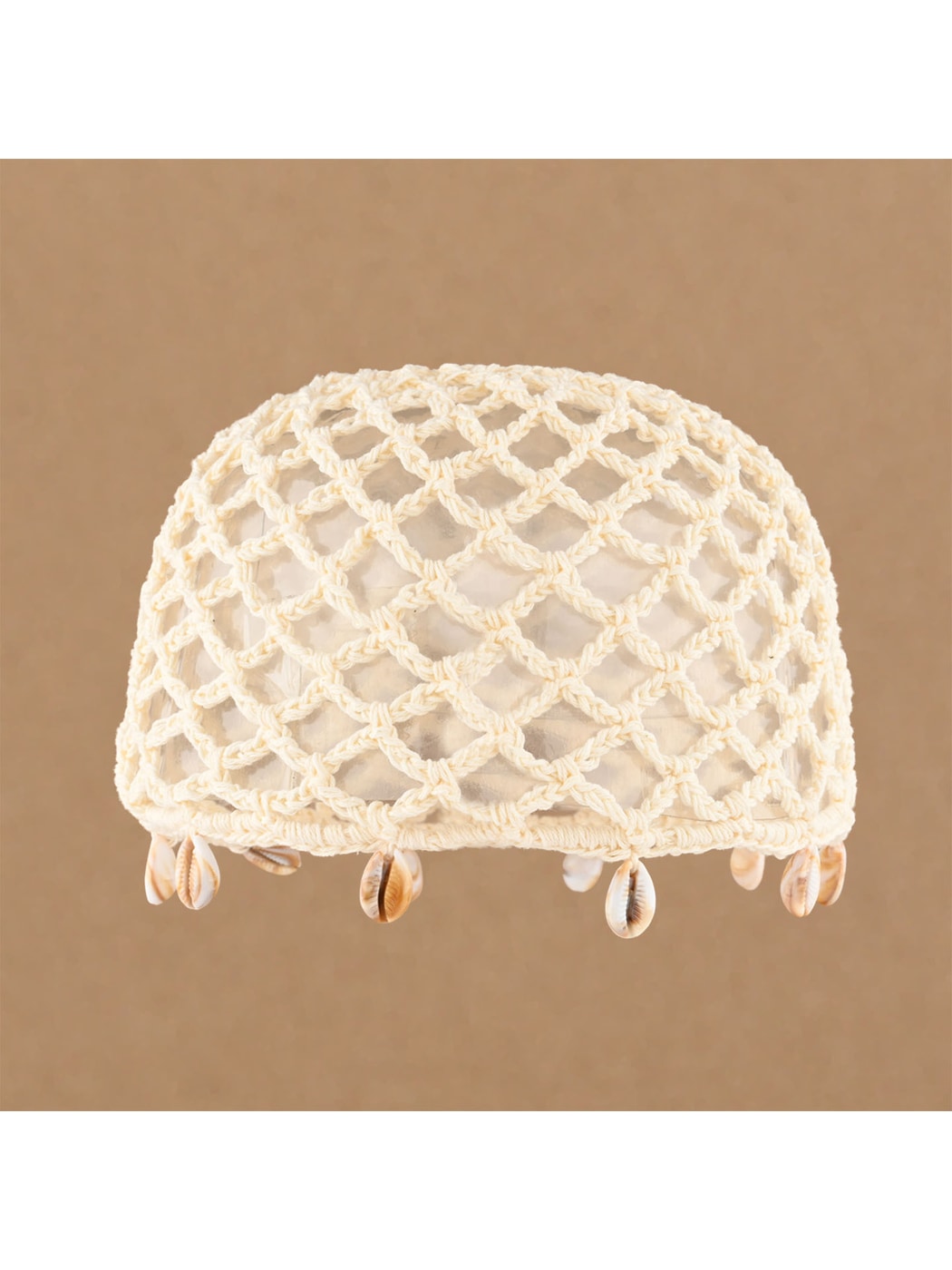 Haila - Openwork Solid Color Round Crown Knit Hat