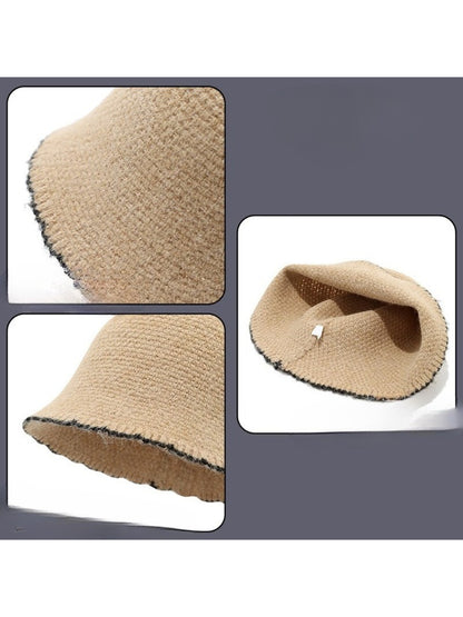Haila - Contrast Edge Knit Bucket Hat
