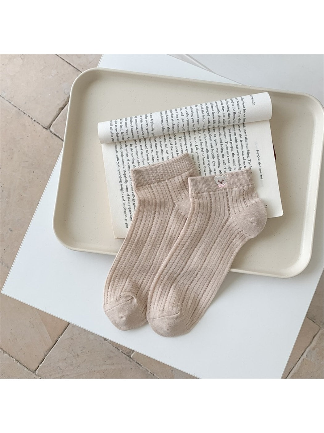 Rufia - Cute Bear Pattern Women's Ankle Socks