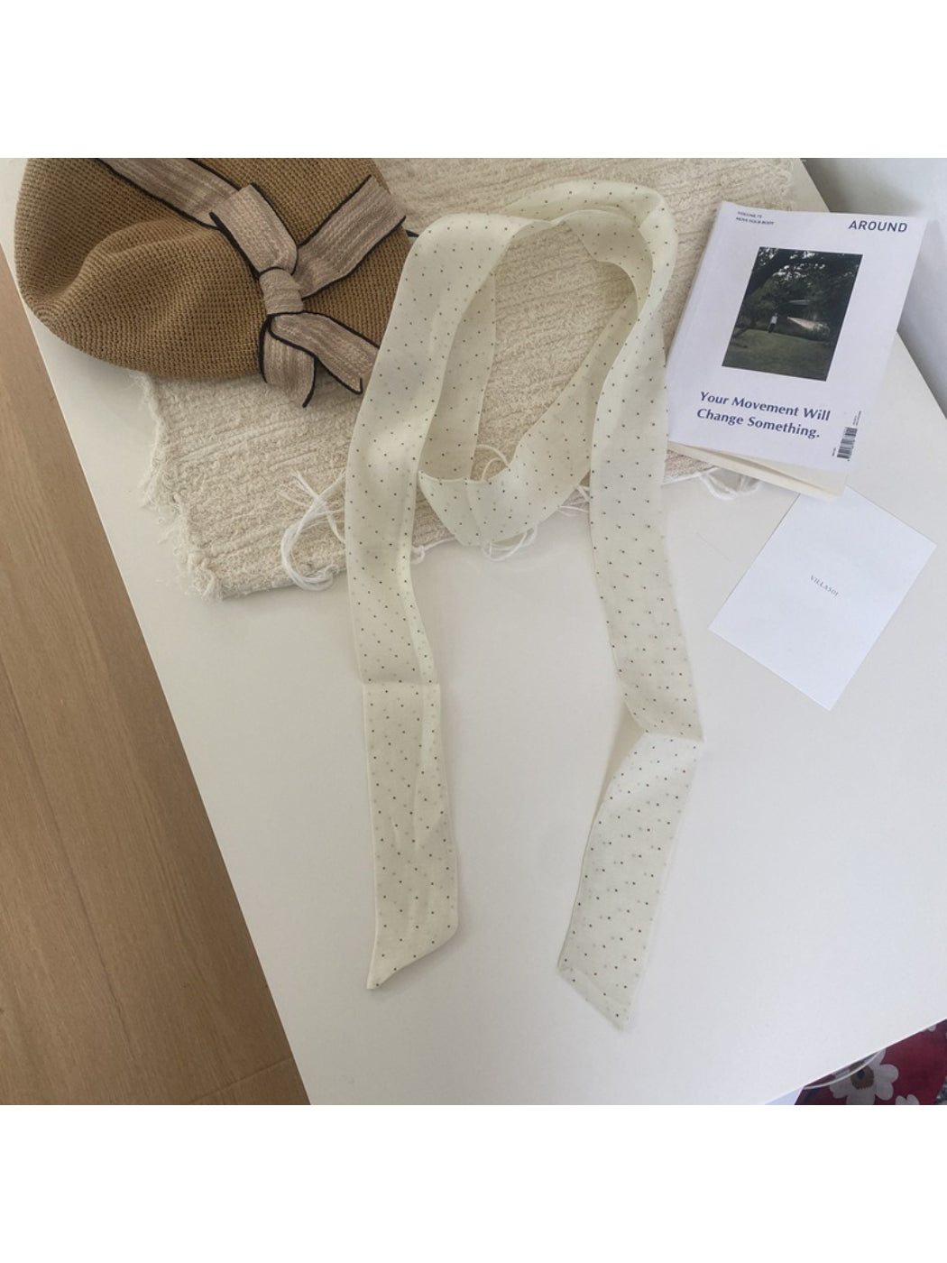 Scarvii - Minimal Floral Ribbon Skinny Scarf