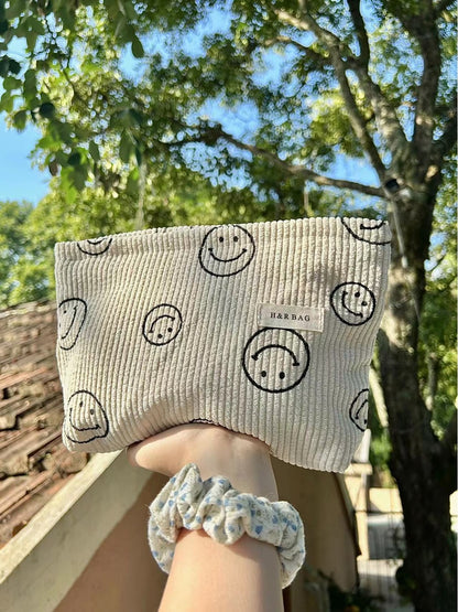 Cosbai - Smile Print Handheld Travel Cosmetic Bag