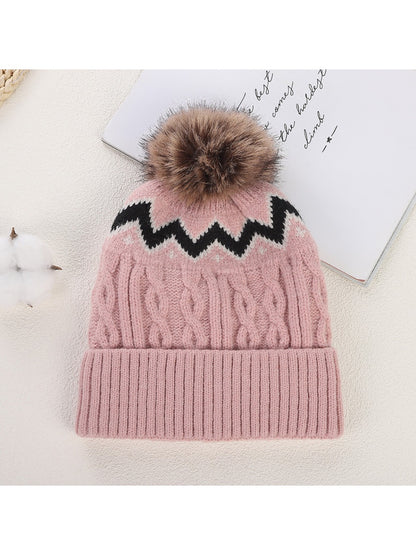 Haila - Winter Thick Knitted Beanie with Pom