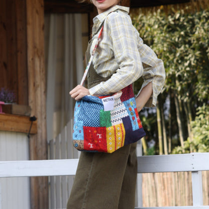 Cosbai - Patchwork Crossbody Bag - Large & Unique