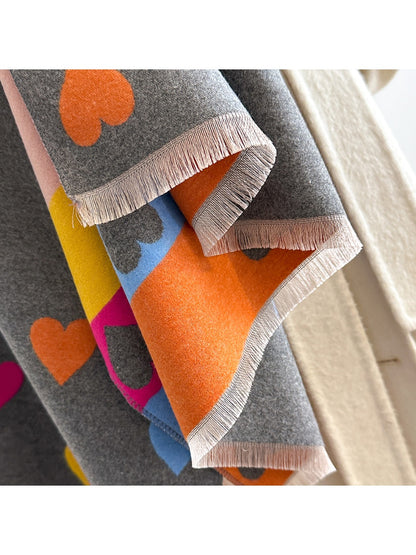 Scarvii – Valentine’s Heart Pattern Winter Scarf & Shawl