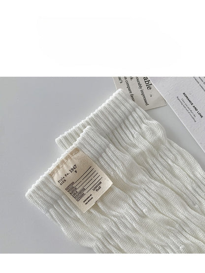 Rufia - Textured Soft Wave Knit Crew Socks