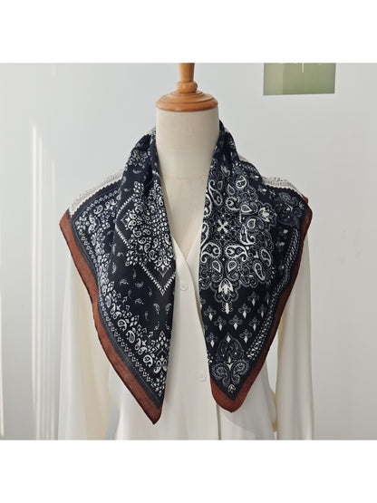 Scarvii - 27'' Paisley Patchwork Square Scarf - Vintage & Elegant