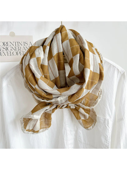 Scarvii - Casual Plaid Lightweight Scarf