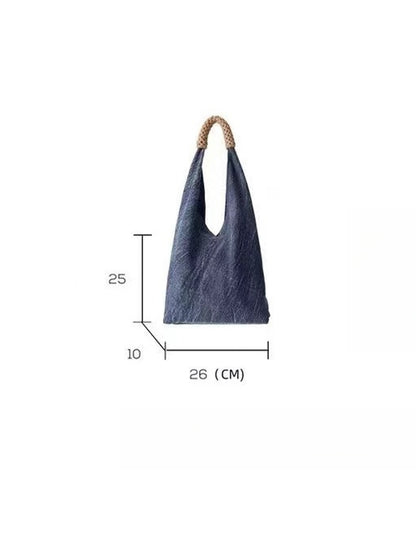 Cosbai - Simple Denim Style Shoulder Tote Bag