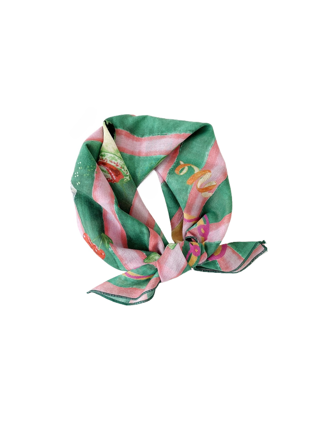 Scarvii - Watercolor Cocktail Stripe Print Scarf