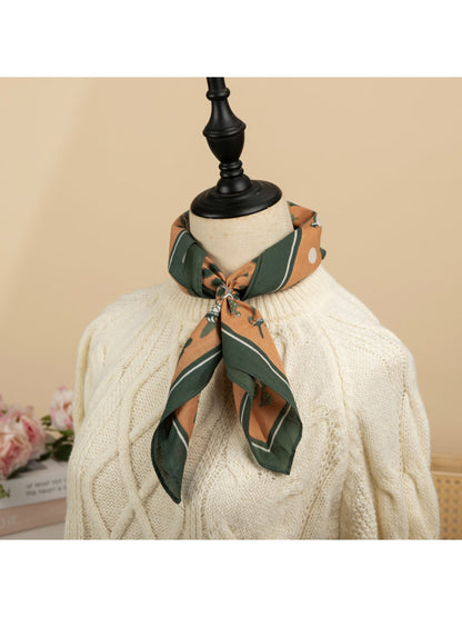 Scarvii - Classic Brown Graphic Square Scarf