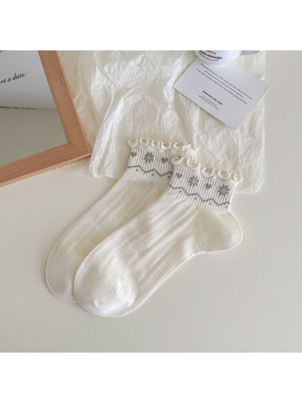 Rufia - Scalloped Edge Mesh Women's Ankle Socks