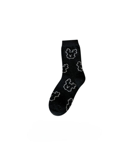 Rufia - Teddy Outline Pattern Crew Socks
