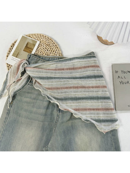 Scarvii - Stripe Print Triangle Bandana