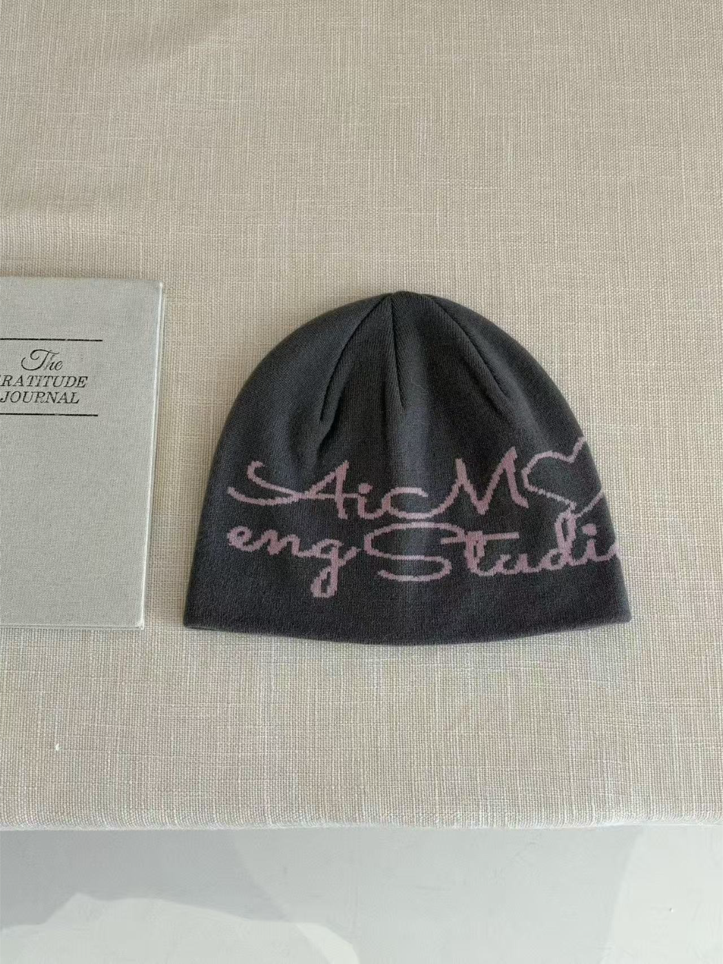 Haila - Script Letter Knit Beanie