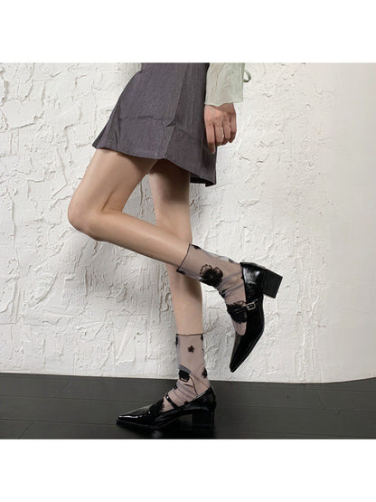 Rufia - Sheer Floral Crew Socks product image 1