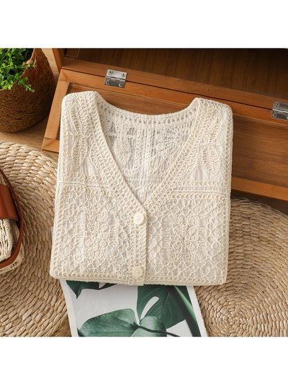 Crosa - Geometric Textures Crochet Detail Sleeveless Vest