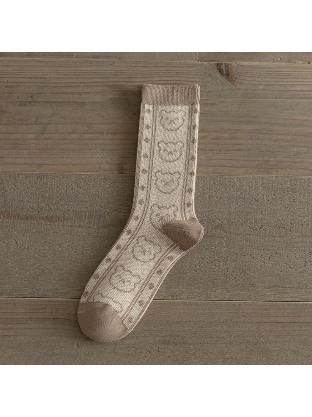 Rufia - Winter Mid-Calf Socks with Geometric & Floral Pattern