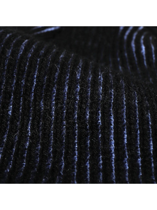 Haila - Contrast-Thread Ribbed Cuffed Knit Beanie